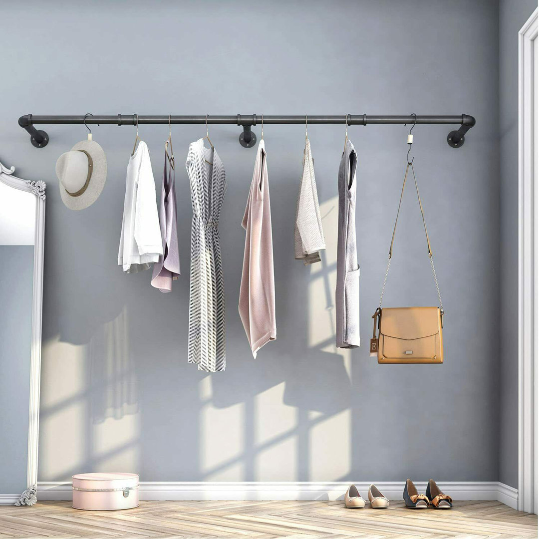 Kusilvak 70.8'' Wall Mounted Clothes Rack
